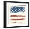 Vintage American Flag Detail-null-Framed Art Print