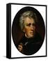 Vintage American History Painting of President Andrew Jackson-Stocktrek Images-Framed Stretched Canvas