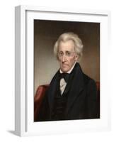 Vintage American History Painting of President Andrew Jackson-null-Framed Art Print