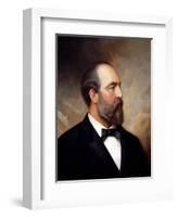 Vintage American History Painting of President James Garfield-null-Framed Art Print