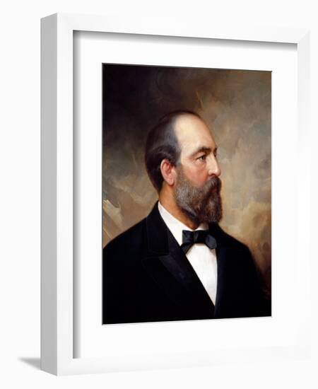 Vintage American History Painting of President James Garfield-null-Framed Art Print