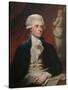 Vintage American History Painting of President Thomas Jefferson-null-Stretched Canvas