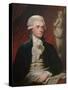 Vintage American History Painting of President Thomas Jefferson-null-Stretched Canvas
