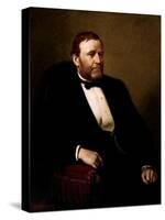 Vintage American History Painting of President Ulysses S. Grant-null-Stretched Canvas