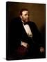 Vintage American History Painting of President Ulysses S. Grant-null-Stretched Canvas