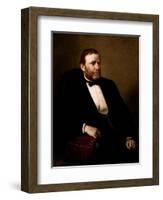 Vintage American History Painting of President Ulysses S. Grant-null-Framed Art Print