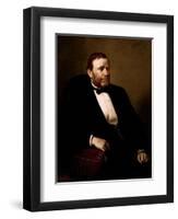 Vintage American History Painting of President Ulysses S. Grant-null-Framed Art Print