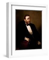 Vintage American History Painting of President Ulysses S. Grant-null-Framed Art Print