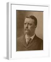 Vintage American History Print of a Younger President Theodore Roosevelt-Stocktrek Images-Framed Art Print