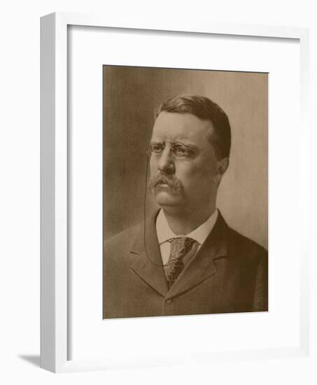 Vintage American History Print of a Younger President Theodore Roosevelt-Stocktrek Images-Framed Art Print