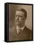 Vintage American History Print of a Younger President Theodore Roosevelt-Stocktrek Images-Framed Stretched Canvas