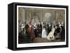 Vintage American History Print of Benjamin Franklin's Reception by the French Court-Stocktrek Images-Framed Stretched Canvas