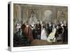 Vintage American History Print of Benjamin Franklin's Reception by the French Court-Stocktrek Images-Stretched Canvas