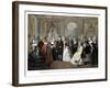 Vintage American History Print of Benjamin Franklin's Reception by the French Court-Stocktrek Images-Framed Photographic Print