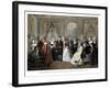 Vintage American History Print of Benjamin Franklin's Reception by the French Court-Stocktrek Images-Framed Photographic Print