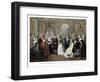 Vintage American History Print of Benjamin Franklin's Reception by the French Court-Stocktrek Images-Framed Photographic Print
