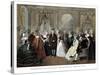 Vintage American History Print of Benjamin Franklin's Reception by the French Court-Stocktrek Images-Stretched Canvas