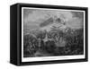 Vintage American History Print of Christopher Columbus Arriving in America-Stocktrek Images-Framed Stretched Canvas