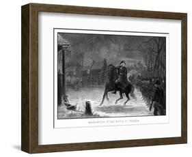 Vintage American History Print of General George Washington at the Battle of Trenton-Stocktrek Images-Framed Photographic Print