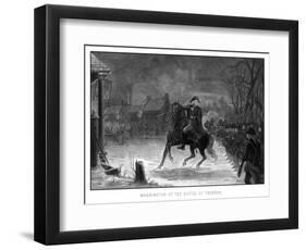 Vintage American History Print of General George Washington at the Battle of Trenton-Stocktrek Images-Framed Photographic Print