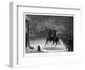 Vintage American History Print of General George Washington at the Battle of Trenton-Stocktrek Images-Framed Photographic Print