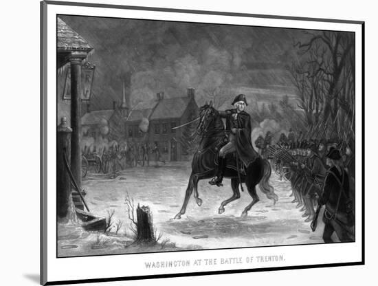 Vintage American History Print of General George Washington at the Battle of Trenton-Stocktrek Images-Mounted Photographic Print