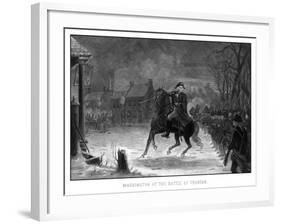 Vintage American History Print of General George Washington at the Battle of Trenton-Stocktrek Images-Framed Photographic Print