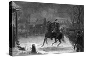 Vintage American History Print of General George Washington at the Battle of Trenton-Stocktrek Images-Stretched Canvas