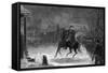 Vintage American History Print of General George Washington at the Battle of Trenton-Stocktrek Images-Framed Stretched Canvas