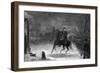 Vintage American History Print of General George Washington at the Battle of Trenton-Stocktrek Images-Framed Premium Giclee Print