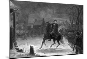 Vintage American History Print of General George Washington at the Battle of Trenton-Stocktrek Images-Mounted Premium Giclee Print