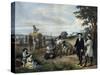 Vintage American History Print of George Washington on His Farm-Stocktrek Images-Stretched Canvas