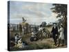 Vintage American History Print of George Washington on His Farm-Stocktrek Images-Stretched Canvas