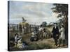 Vintage American History Print of George Washington on His Farm-Stocktrek Images-Stretched Canvas