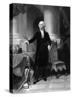 Vintage American History Print of President George Washington-null-Stretched Canvas
