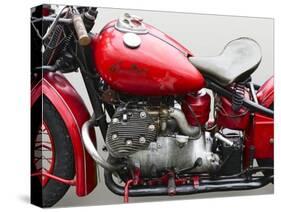 Vintage American motorbike (detail)-Gasoline Images-Stretched Canvas