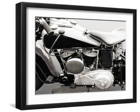 Vintage American V-Twin engine (detail)-Gasoline Images-Framed Art Print