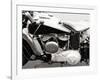 Vintage American V-Twin engine (detail)-Gasoline Images-Framed Art Print