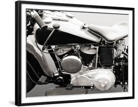 Vintage American V-Twin engine (detail)-Gasoline Images-Framed Art Print