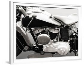 Vintage American V-Twin engine (detail)-Gasoline Images-Framed Art Print