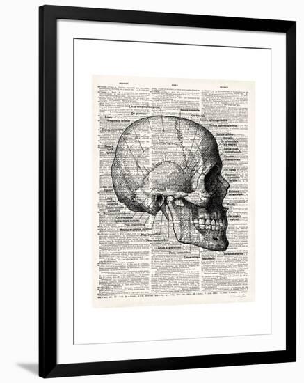 Vintage Anatomy Skull-Christopher James-Framed Premium Giclee Print