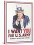 Vintage Army Recruiting Poster-null-Stretched Canvas