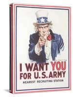 Vintage Army Recruiting Poster-null-Stretched Canvas