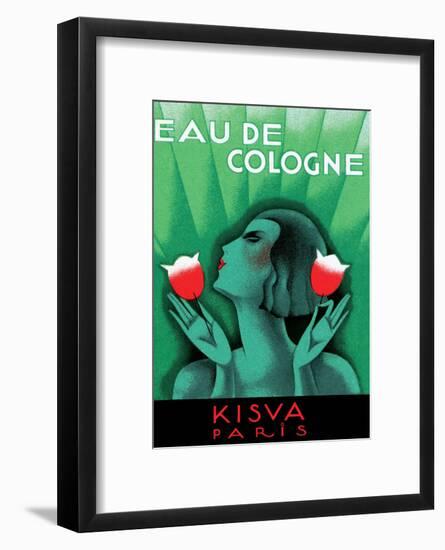 Vintage Art Deco Label, Eau de Cologne, Kaisva, Paris-null-Framed Art Print