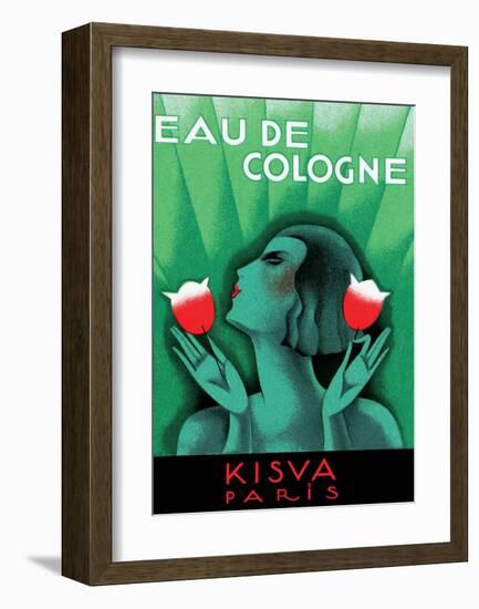 Vintage Art Deco Label, Eau de Cologne, Kaisva, Paris-null-Framed Art Print