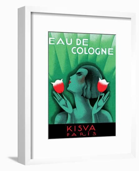 Vintage Art Deco Label, Eau de Cologne, Kaisva, Paris-null-Framed Art Print