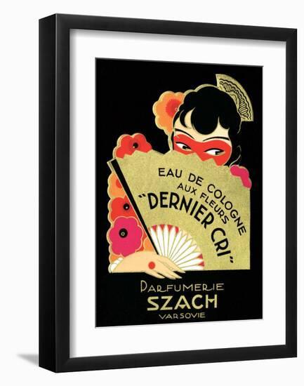 Vintage Art Deco Label, Eau de Cologne-null-Framed Art Print