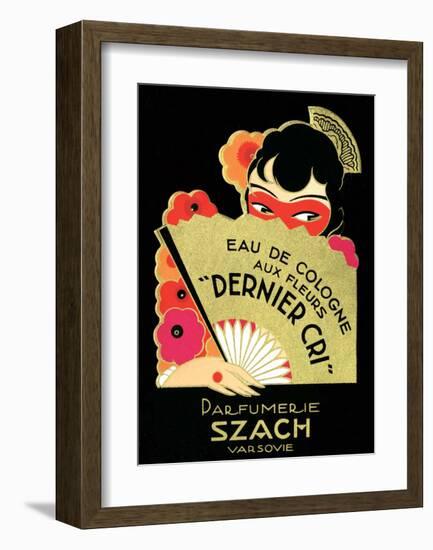 Vintage Art Deco Label, Eau de Cologne-null-Framed Art Print