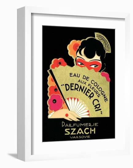 Vintage Art Deco Label, Eau de Cologne-null-Framed Art Print