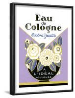 Vintage Art Deco Label, Eau de Cologne-null-Framed Art Print